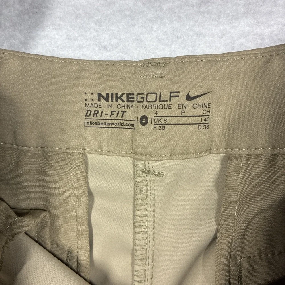 Nike‎ Golf Dry Fit Shorts TCU Embroidery Logo Khaki Colored Womens Size 4